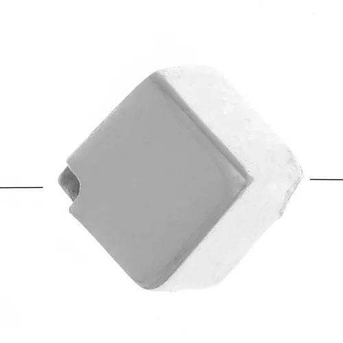 Silver diagonally-drilled cube 5mm x1
