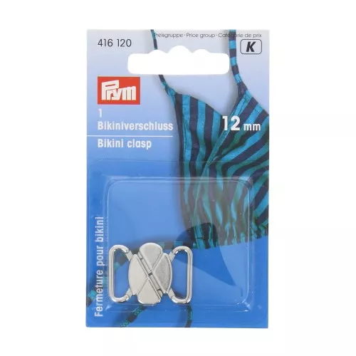 12mm Metal Bikini Clasp - Prym - Clover Shape - Silver Tone x1