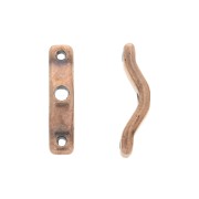18x4mm 3-hole BowTrio spacers - Antique Copper Tone x10|raw }}