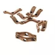 18x4mm 3-hole BowTrio spacers - Antique Copper Tone x10