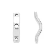 18x4mm 3-hole BowTrio spacers - Antique Silver Tone x10