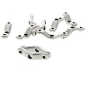 18x4mm 3-hole BowTrio spacers - Antique Silver Tone x10