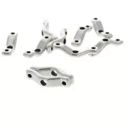 18x4mm 3-hole BowTrio spacers - Antique Silver Tone x10