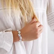 18x4mm 3-hole BowTrio spacers - Antique Silver Tone x10