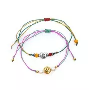 8mm Round flat metal bead - Zodiac Sign Pisces - Antique Silver Tone x1