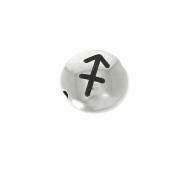 8mm Round flat metal bead - Zodiac Sign Sagitarius - Antique Silver Tone x1|raw }}