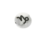 8mm Round flat metal bead - Zodiac Sign Capricorn - Antique Silver Tone x1|raw }}