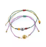 8mm Round flat metal bead - Zodiac Sign Sagitarius - Gold Tone x1