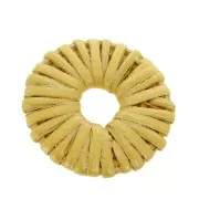 40mm Braided wood ring pendant - Pearl Effect Yellow x1