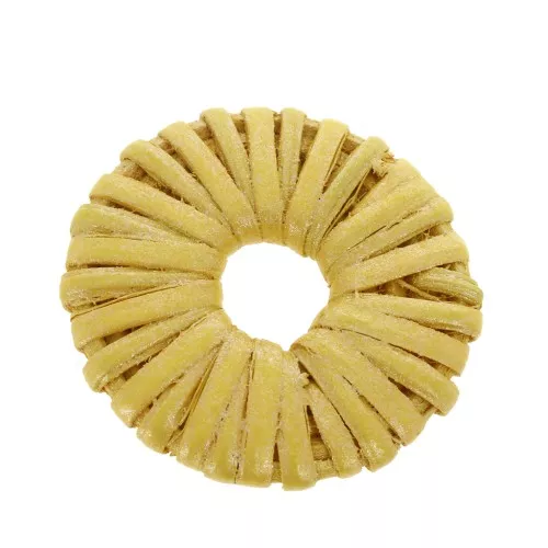 40mm Braided wood ring pendant - Pearl Effect Yellow x1