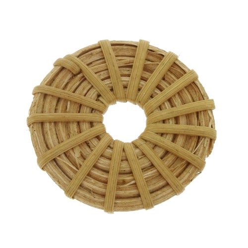 40mm Braided wood ring pendant - Natural x1