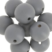 Wooden round bead 20mm Grey x5|raw }}