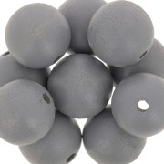 Wooden round beads 15mm Grey x5|raw }}