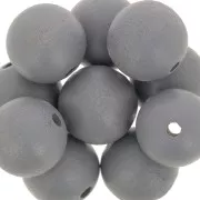 Wooden round beads 15mm Grey x5