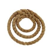 42mm Braided wood 3-ring pendant - Natural x1