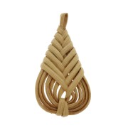 47x23mm Braided wood drop pendant - Natural x1|raw }}