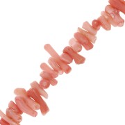 6-15mm Irregular dyed beads - Sea bamboo chips - Coral Pink x40 cm