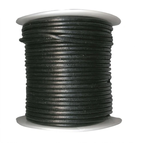 Leather cord 3mm Black x 25m