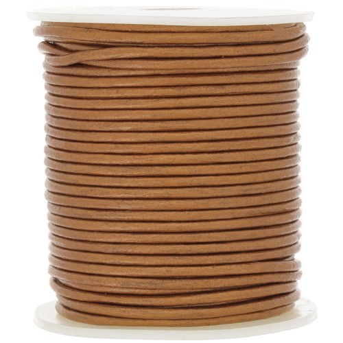 Leather cord 2mm Metallic Bronze x 25m
