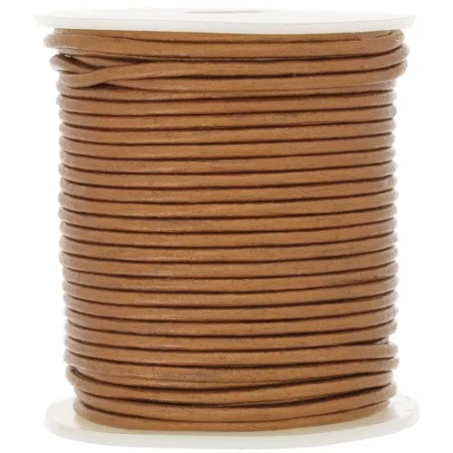 Leather cord 2mm Metallic Bronze x 25m