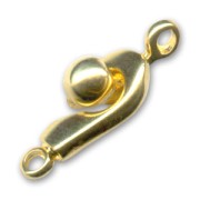 Hook and eye clasp 21mm fine Gold plated x1|raw }}