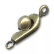Hook and eye clasp 21mm  Bronze tone x1