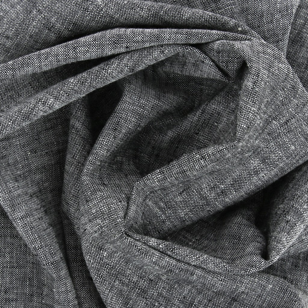 Linen and Cotton mix fabric Grey x10cm Perles & Co