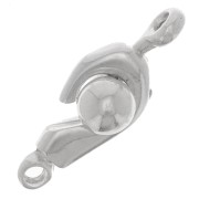 Hook and eye clasp 21mm Silver tone x1