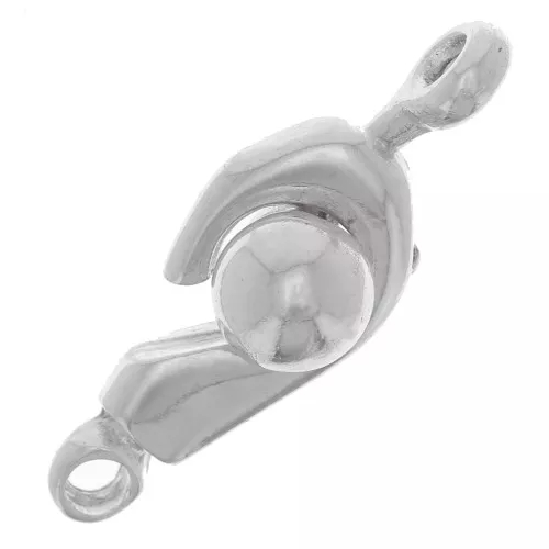 Hook and eye clasp 21mm Silver tone x1