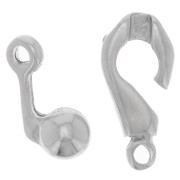 Hook and eye clasp 21mm Silver tone x1