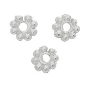 Rondelle beads flower 6 mm - Rhodium x10