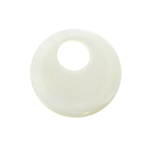 20mm Mother-of-pearl round pendant - sequin - Natural x1