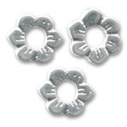 Flower spacer beads 11mm Silver tone x8