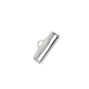 10mm Slide End Tube for bead-weaving - Silver tone x10