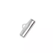 10mm Slide End Tube for bead-weaving - Silver tone x10