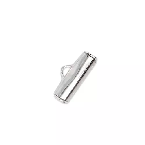 10mm Slide End Tube for bead-weaving - Silver tone x10