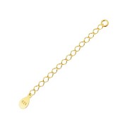 55mm 925 Sterling Silver Extension chain drop sequin - Fine Gold Plated x10