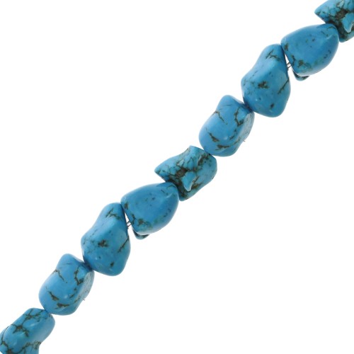 9mm Irregular Tinted Howlite Bead - Turquoise x1