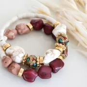 9mm Irregular Tinted Howlite Bead - Turquoise x1