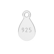 9x5mm 925 Sterling Silver Drop charm marked "925" with open ring x1|raw }}