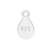 9x5mm 925 Sterling Silver Drop charm marked
