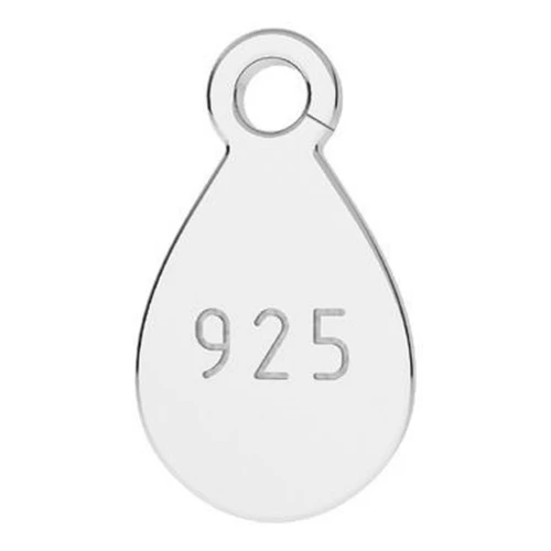 9x5mm 925 Sterling Silver Drop charm marked