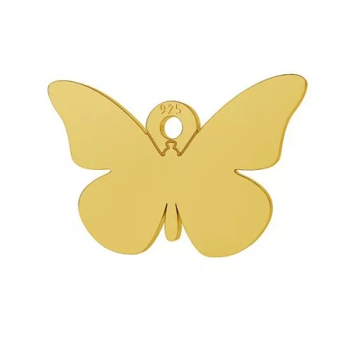 9x14mm 925 Sterling Silver Butterfly Charm with fine gold plating x1