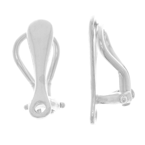 17.5mm 925 Sterling Silver Ear clips with closed ring for non-pierced ears x2
