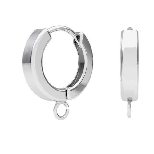 13mm 925 Sterling Silver Leverback earrings with open ring x2