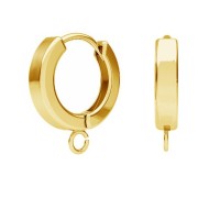 13mm 925 Sterling Silver Leverback earrings with open ring - Fine Gold Plated x2|raw }}