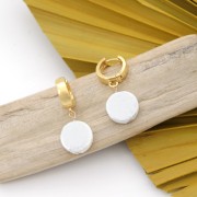 13mm 925 Sterling Silver Leverback earrings with open ring - Fine Gold Plated x2