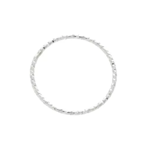 15mm 925 Sterling Silver Closed diamond effect ring x1