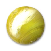 Flat round bead 18mm Iridescent Yellow x1