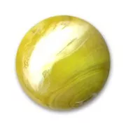 Flat round bead 18mm Iridescent Yellow x1
